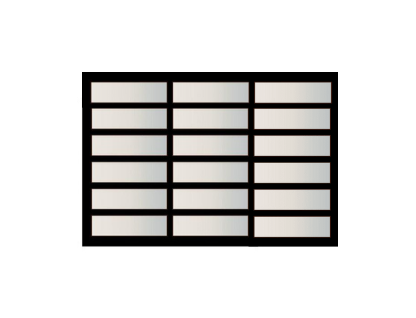 Simple graphic icon representing a modern garage door with frosted glass panels, perfect for web use and promotional materials