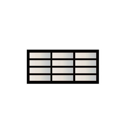 Simple and stylish icon of a garage door, ideal for use in architectural designs and real estate websites